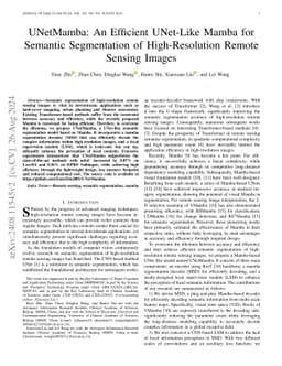 UNetMamba: An Efficient UNet-Like Mamba for Semantic Segmentation of
  High-Resolution Remote Sensing Images