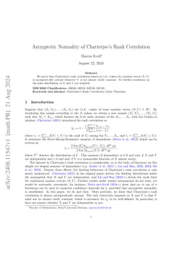 Asymptotic Normality of Chatterjee's Rank Correlation