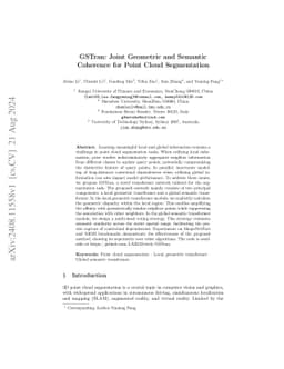 GSTran: Joint Geometric and Semantic Coherence for Point Cloud
  Segmentation