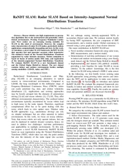 RaNDT SLAM: Radar SLAM Based on Intensity-Augmented Normal Distributions
  Transform