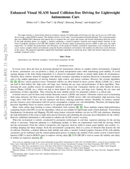 Enhanced Visual SLAM for Collision-free Driving with Lightweight
  Autonomous Cars