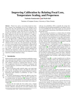 Improving Calibration by Relating Focal Loss, Temperature Scaling, and
  Properness