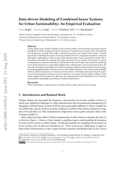 Data-driven Modeling of Combined Sewer Systems for Urban Sustainability: An Empirical Evaluation
