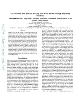 The Problems with Proxies: Making Data Work Visible through Requester
  Practices