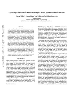 Exploring Robustness of Visual State Space model against Backdoor
  Attacks