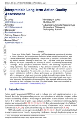 Interpretable Long-term Action Quality Assessment