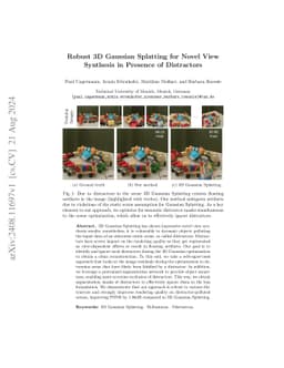 Robust 3D Gaussian Splatting for Novel View Synthesis in Presence of
  Distractors