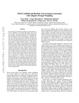 FRAP: Faithful and Realistic Text-to-Image Generation with Adaptive Prompt Weighting