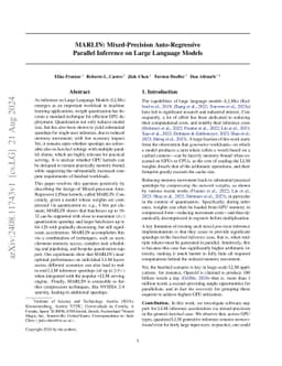 MARLIN: Mixed-Precision Auto-Regressive Parallel Inference on Large
  Language Models