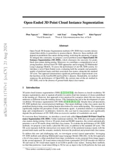 Open-Ended 3D Point Cloud Instance Segmentation