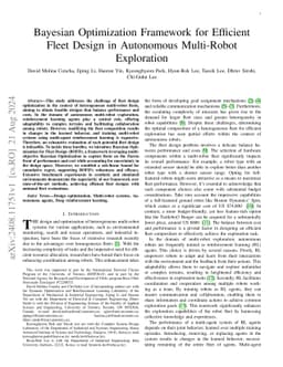 Bayesian Optimization Framework for Efficient Fleet Design in Autonomous
  Multi-Robot Exploration