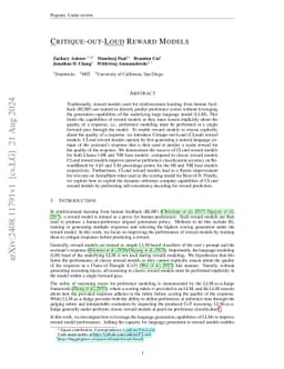 Critique-out-Loud Reward Models