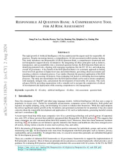 Responsible AI Question Bank: A Comprehensive Tool for AI Risk Assessment