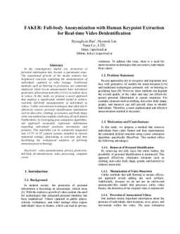FAKER: Full-body Anonymization with Human Keypoint Extraction for
  Real-time Video Deidentification