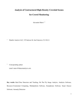 Analysis of Unstructured High-Density Crowded Scenes for Crowd
  Monitoring