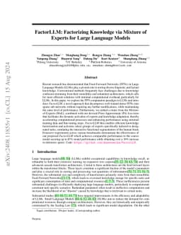 FactorLLM: Factorizing Knowledge via Mixture of Experts for Large
  Language Models