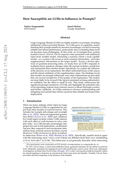 How Susceptible are LLMs to Influence in Prompts?