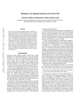 Matmul or No Matmal in the Era of 1-bit LLMs