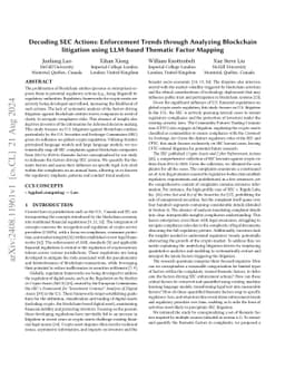 Decoding SEC Actions: Enforcement Trends through Analyzing Blockchain
  litigation using LLM-based Thematic Factor Mapping