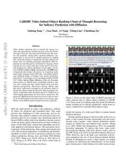 CaRDiff: Video Salient Object Ranking Chain of Thought Reasoning for
  Saliency Prediction with Diffusion