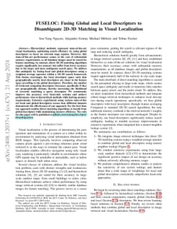 FUSELOC: Fusing Global and Local Descriptors to Disambiguate 2D-3D
  Matching in Visual Localization