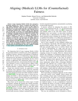Aligning (Medical) LLMs for (Counterfactual) Fairness