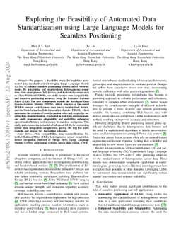 Exploring the Feasibility of Automated Data Standardization using Large
  Language Models for Seamless Positioning