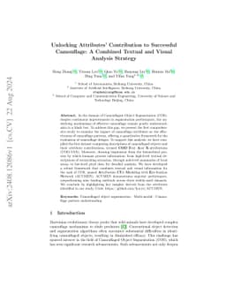 Unlocking Attributes' Contribution to Successful Camouflage: A Combined
  Textual and VisualAnalysis Strategy