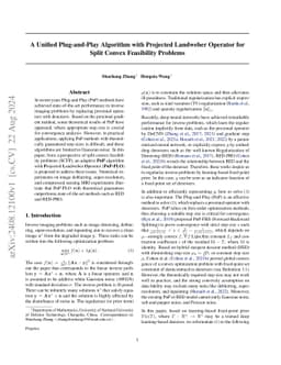 A Unified Plug-and-Play Algorithm with Projected Landweber Operator for
  Split Convex Feasibility Problems