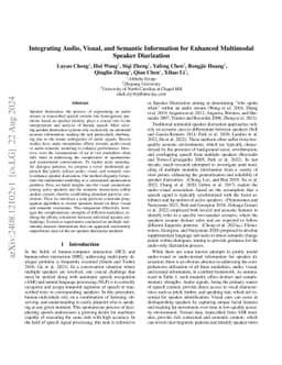 Integrating Audio, Visual, and Semantic Information for Enhanced
  Multimodal Speaker Diarization