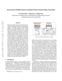 Pareto Inverse Reinforcement Learning for Diverse Expert Policy
  Generation