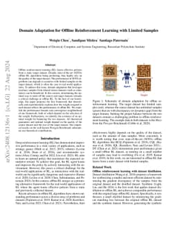 Domain Adaptation for Offline Reinforcement Learning with Limited Samples