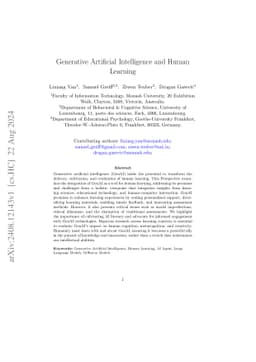 Promises and challenges of generative artificial intelligence for human
  learning