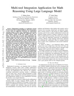 Multi-tool Integration Application for Math Reasoning Using Large
  Language Model