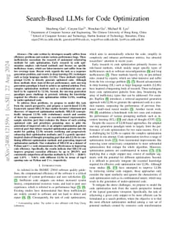 Search-Based LLMs for Code Optimization