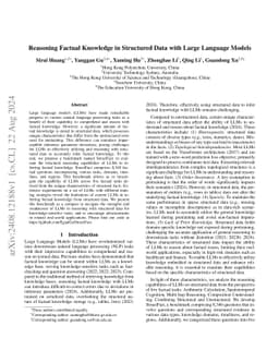 Reasoning Factual Knowledge in Structured Data with Large Language
  Models