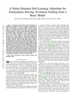 A Safety-Oriented Self-Learning Algorithm for Autonomous Driving:
  Evolution Starting from a Basic Model