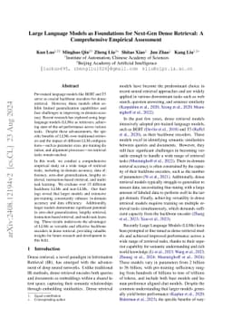 Large Language Models as Foundations for Next-Gen Dense Retrieval: A
  Comprehensive Empirical Assessment