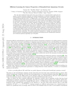 Efficient Learning for Linear Properties of Bounded-Gate Quantum
  Circuits