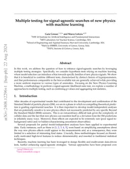 Multiple testing for signal-agnostic searches of new physics with
  machine learning
