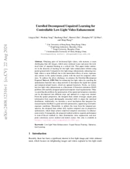 Unrolled Decomposed Unpaired Learning for Controllable Low-Light Video
  Enhancement