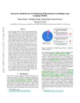 Interactive DualChecker for Mitigating Hallucinations in Distilling
  Large Language Models