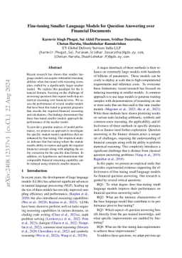 Fine-tuning Smaller Language Models for Question Answering over
  Financial Documents