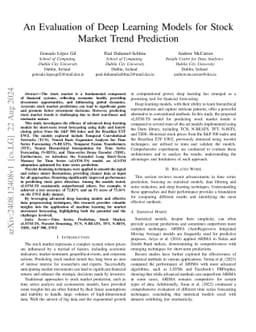 An Evaluation of Deep Learning Models for Stock Market Trend Prediction
