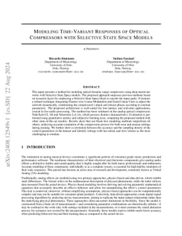 Modeling Time-Variant Responses of Optical Compressors with Selective State Space Models