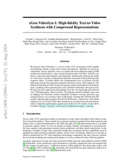 xGen-VideoSyn-1: High-fidelity Text-to-Video Synthesis with Compressed
  Representations