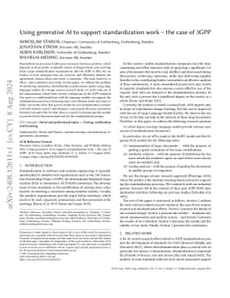 Using generative AI to support standardization work -- the case of 3GPP