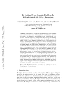 Revisiting Cross-Domain Problem for LiDAR-based 3D Object Detection