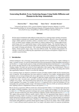 Generating Realistic X-ray Scattering Images Using Stable Diffusion and
  Human-in-the-loop Annotations