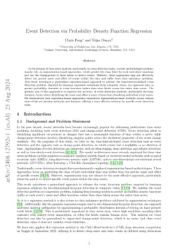 Event Detection via Probability Density Function Regression